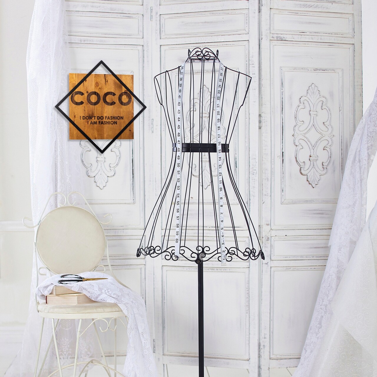 Decoratiune de perete, Fashion, Dimensiune: 54 x 54 cm, Nuc / Negru - imagine 6